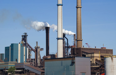 Industry with smoking chimneys