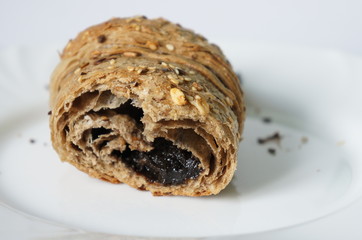 Half-eaten croassant