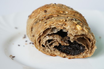Half-eaten croassant