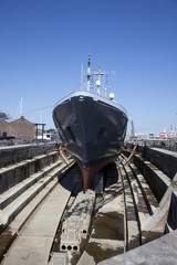 shipyard with blue sky