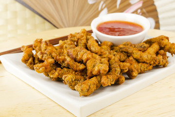 Oriental Deep Fried Crispy Beef & Sweet Chilli Sauce Dip