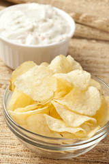 Fresh Potato Chips with Ranch Dip