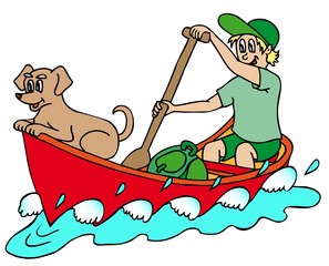 Fototapeta premium Sailor on river