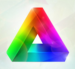 Impossible object. Vector illusion.