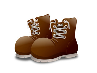 Cartoon Brown Work Boots with Laces