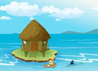 Rugzak huis aan het water © GraphicsRF