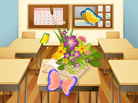 butterflies in a classroom