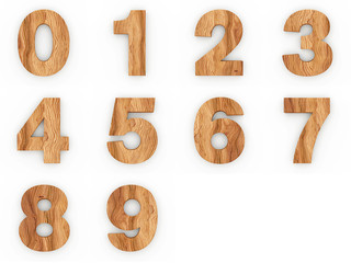 3d Font Wood Numbers - 42780529
