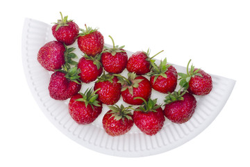 Half of the   plate with strawberries