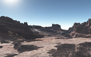 Stage of desolate desert