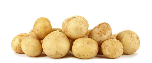 young potatoes isolated on white