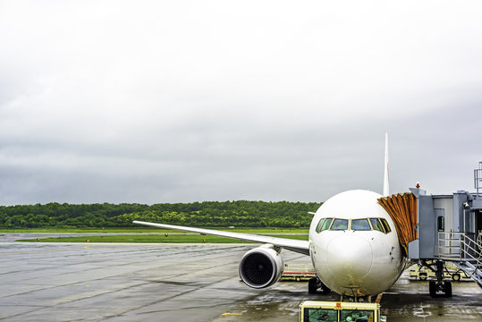 jet airplane at loading