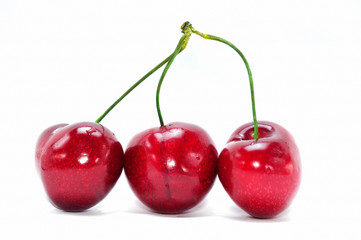 Sweet cherry on white background 