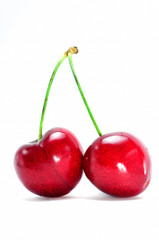 Sweet cherry on white background 