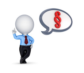 3d small person and paragraph symbol.