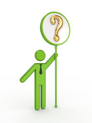 3d small people with query symbol.