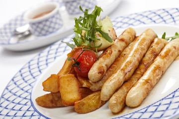 sausages and potatoes