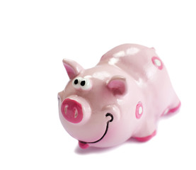 cochon rose économies tirelire souriant