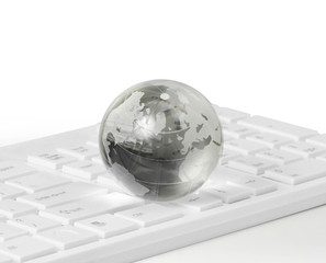 Globe on keyboard