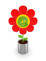 Cute flower with AT symbol.