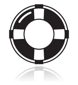 Help - life belt black icon
