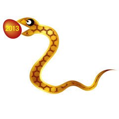 巳　蛇　年賀状　2012　金