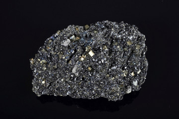 Pyrite cubes in druse