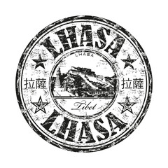 Fototapeta premium Lhasa grunge rubber stamp