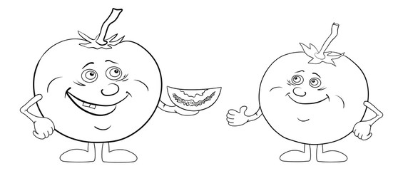 Character tomatoes friends, outline