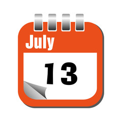 Thirteenth of July calendar sheet