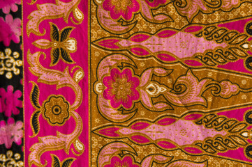 beautiful pink batik with floral patterns
