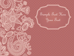 Vintage card with floral pattern and a place for text