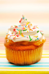 Cupcake with whipped cream