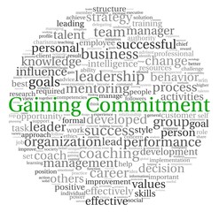 Gaining Commitment concept in word tag cloud