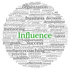 Influence concept in word tag cloud
