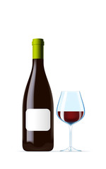 Bottle and wine glass