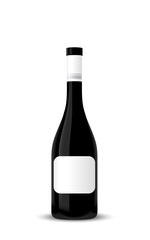 bottle of champagne on a white background