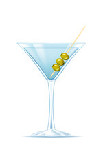 Cocktail with olives
