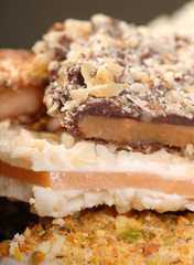 Variety of English Toffee with a shallow depth of field