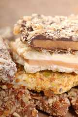 Variety of English Toffee with a shallow depth of field