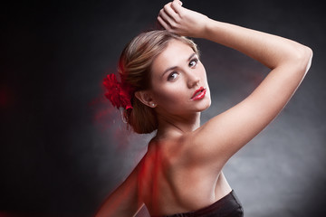 Naklejka premium Portrait of luxury woman in exclusive jewelry