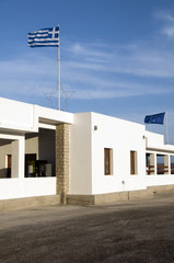 Milos Greek Island ferry port station white architecture nationa