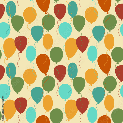 Seamless retro pattern with ballons