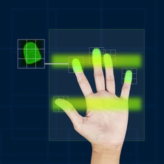 fingerprint scanner security concept .