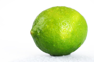 Bright green wet lime over white