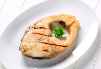 Grilled carp steak