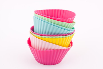 stack of muffin cake cups