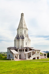 Unique tent church in Kolomenskoe park in Moscow