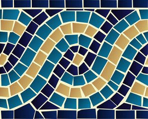 Wave mosaic seamless pattern