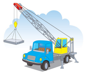 A crane with a load